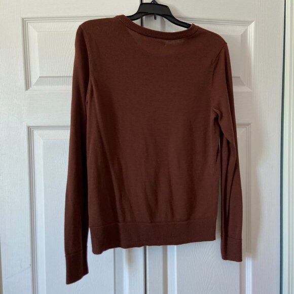 Amazon Essentials Women's Brown Lightweight Crewneck Cardigan Medium Sweater - Picture 2 of 6